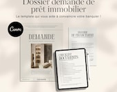 Dossier Demande de Prêt Immobilier Canva - Modèle Lettre de Motivation, Checklist - Achat Immobilier Banquier
