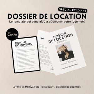 Solicitud de alquiler para estudiantes de Canva: plantilla completa, lista para rellenar | Carta de presentación + lista de verificación | Versión digital personalizable