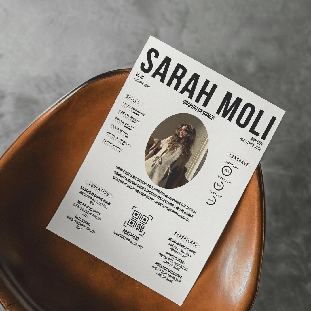 Minimalist Canva Resume Template - Stand Out With a Modern