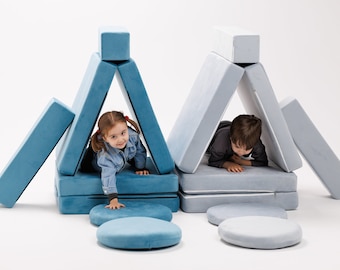 SMART - Sofá de juegos para niños 5 en 1, sofá para niños pequeños, juego de actividades, casa de juegos, juguete Montessori suave
