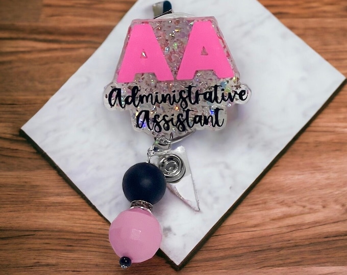 Administrative Assistant Badge Reel|AA Badge Reel|Front Office Badge Reel| Cute Badge Reel| Custom Badge|Personalized Badge