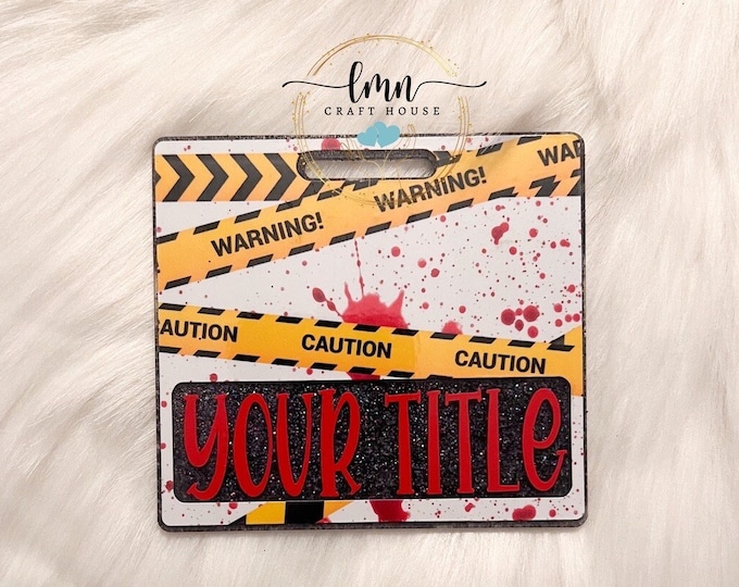 Crime Scene Glitter Badge Buddy: Custom Acrylic ID Holder