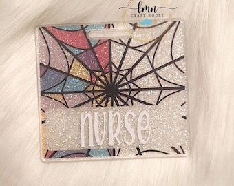 Insigne de vitrail fantasmagorique : porte-carte d'identité médicale pour infirmière