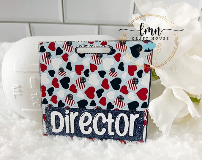 Patriotic Glitter Badge Buddy: USA Nurse ID Holder