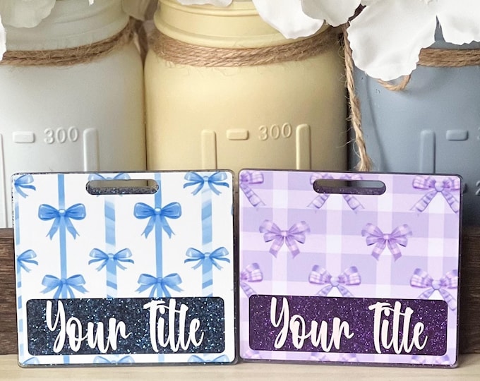 Personalized Badge Buddy|Coquette bow Badge Buddy|Pink Bow Badge Buddy|ID Badge|Customized Badge Buddy|Glitter Badge Buddy|Nurse Badge Buddy