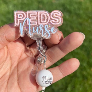 PEDS Nurse Badge Reel|Pediatric Nurse Badge Reel|Nurse Badge Reel|Glitter Badge Reel|Glitter Badge Reel|Custom Badge Reel