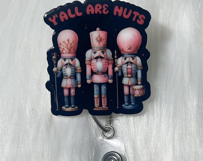 Nutcracker Badge Reel|Christmas Tree Badge Reel|Funny Badge Reel|Snarky Badge Reel|Holiday Badge reel|Glitter Badge Reel|Nurse badge reel
