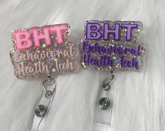 BHT Badge Reel|Behavioral Health Matters Badge Reel|Medical Badge Reel|Behavioral Health Badge reel|Personalized Badge|glitter badge reel