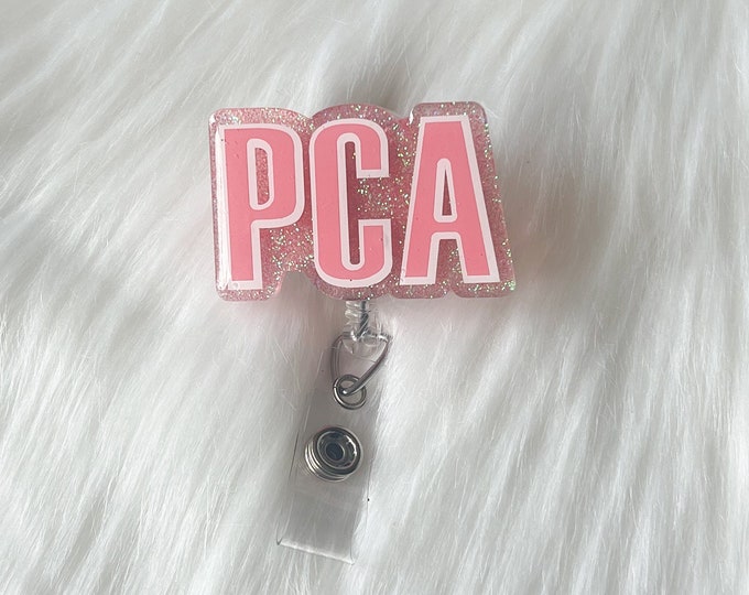 PCA Glitter Badge Reel: Patient Care Assistant, Medical Badge