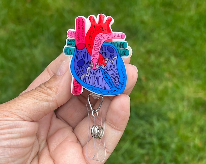 Anatomical Heart Badge Reel: Nurse Cardiology Medical ID
