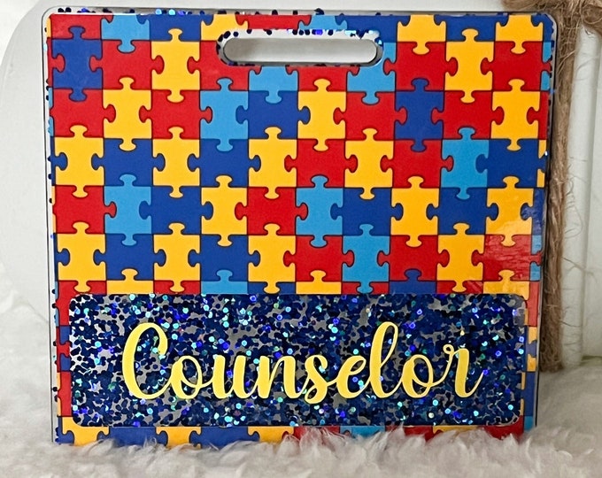 Autism Puzzle Acrylic Badge Buddy: Personalized Medical ID