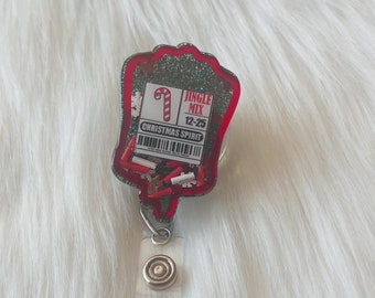 3D Shaker Christmas Badge|Funny Badge Reel|Shaker Badge Reel| Badge Clip|Jingle mix Badge ReellIV Badge reel|Holiday Badge Reel