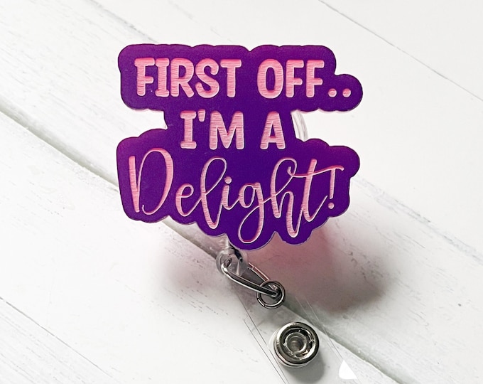 Engraved Acrylic Badge Reel: Nurse, Medical, Custom & Funny