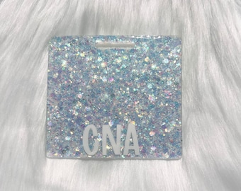 Personalized Badge Buddy|Iridescent Badge Buddy|Blue badge buddy|ID Badge|Customized Badge Buddy|Glitter Badge Buddy|Nurse Badge Buddy