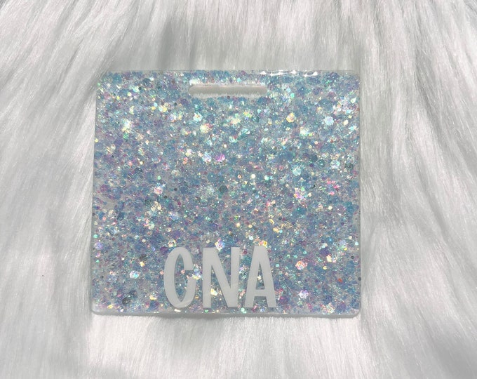 Personalized Badge Buddy|Iridescent Badge Buddy|Blue badge buddy|ID Badge|Customized Badge Buddy|Glitter Badge Buddy|Nurse Badge Buddy
