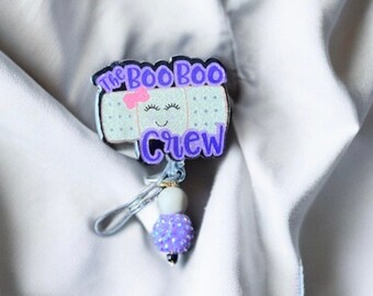 Boo Boo Crew Badge Reel: Nurse Wound Care - Beaded Retractable ID