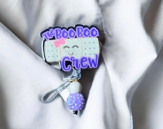 Boo Boo Crew Badge Reel: Nurse Wound Care - Beaded Retractable ID