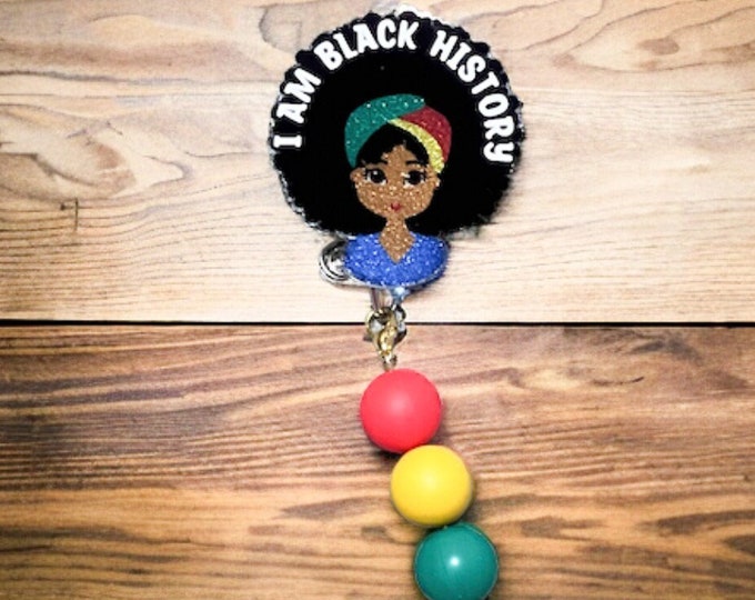 Black History Month Badge Reel: Acrylic Glitter Design