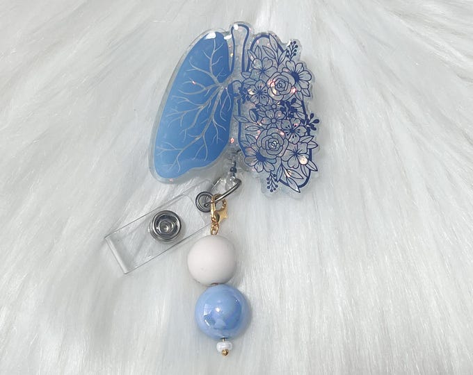 Floral Lungs Badge Reel|Respiratory Therapist Badge Reel|RT Badge Reel|Lungs Badge Reel|Cute Badge Reel|Glitter Badge Reel|Nurse Badge Reel
