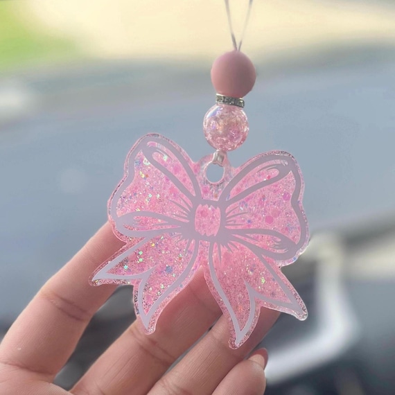 Beaded Car Charm|Review Mirror Charm|Custom Car Charm|Car Accessory|Bow car charm|Gift For Daughter|Gift for Mother|Gift for Sister