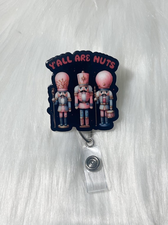 Nutcracker Badge Reel|Christmas Tree Badge Reel|Funny Badge Reel|Snarky Badge Reel|Holiday Badge reel|Glitter Badge Reel|Nurse badge reel
