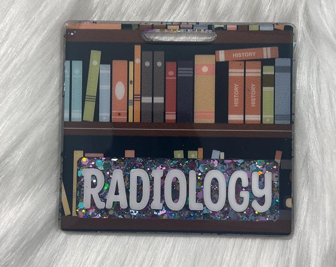 Book Nerd Glitter Badge Buddy: Personalized Medical ID