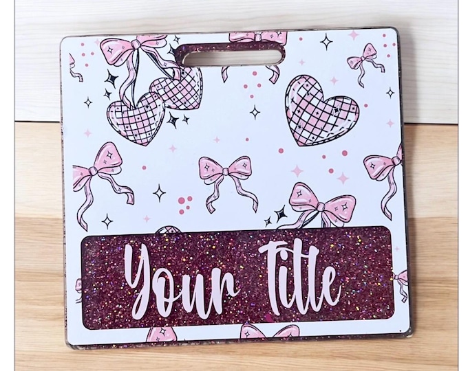 Personalized Badge Buddy|Coquette bow Badge Buddy|Pink Bow Badge Buddy|ID Badge|Customized Badge Buddy|Glitter Badge Buddy|Nurse Badge Buddy