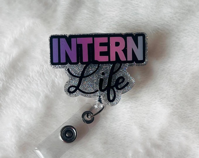 Intern Badge Reel|Student Badge Reel|Nutse Intern Badge Reel|Girly Badge Reel|Cute Badge Reel|Glitter Badge Reel|Nurse Badge Reel