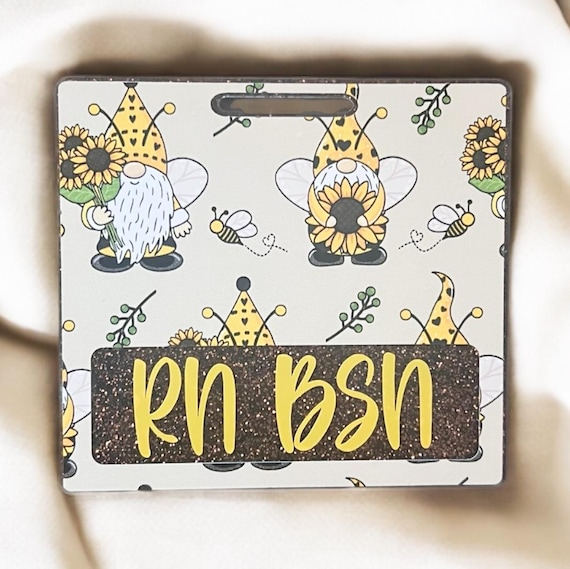 Personalized Badge Buddy|Sunflower Badge Buddy|Gnome Badge Buddy|ID Badge|RN Badge Buddy|Glitter Badge Buddy|Nurse Badge Buddy|Gold Badge