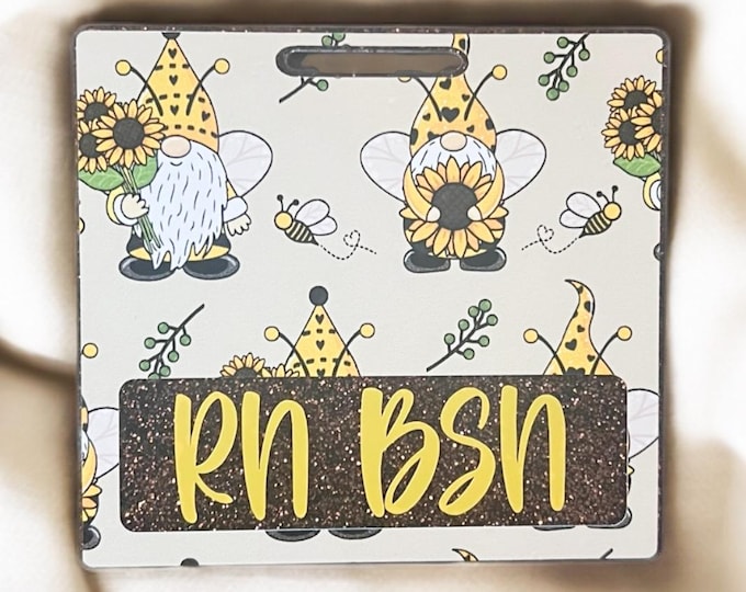 Personalized Badge Buddy|Sunflower Badge Buddy|Gnome Badge Buddy|ID Badge|RN Badge Buddy|Glitter Badge Buddy|Nurse Badge Buddy|Gold Badge