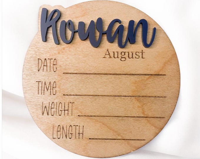 Newborn Baby Stats Sign|Wooden Birth Sign|Newborn Photo Prop|Birth Announcement Sign|Baby Shower Gift|Baby Keepsake|Announcement Plaque