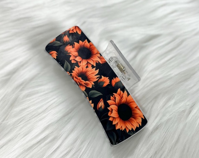 Acrylic Hair Clip|Handmade Hair Accessory||Gift for Her|Sunflower Hair Claw Clip|Fall Hair Claw Clip|Handmade Hair Accessory|Gift for Mother