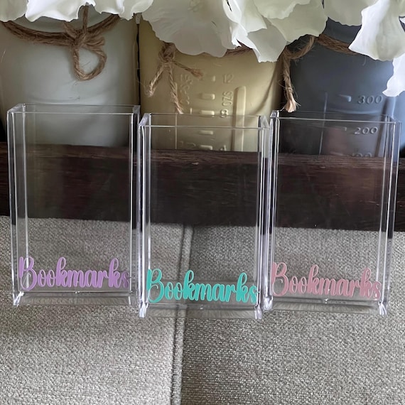 Bookmark Holder|Custom Bookmark Container|Coquette Bookmark|Book Lover Gift|Acrylic Bookmark Holder|Bookshelve Accessories|Bookshelve Decor