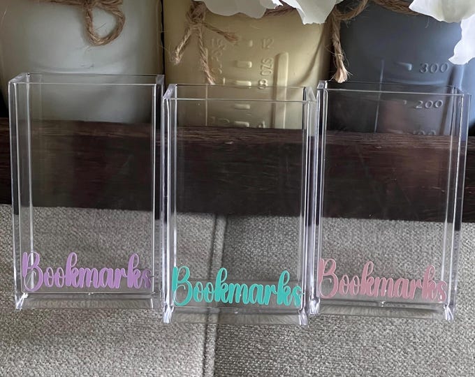 Bookmark Holder|Custom Bookmark Container|Coquette Bookmark|Book Lover Gift|Acrylic Bookmark Holder|Bookshelve Accessories|Bookshelve Decor