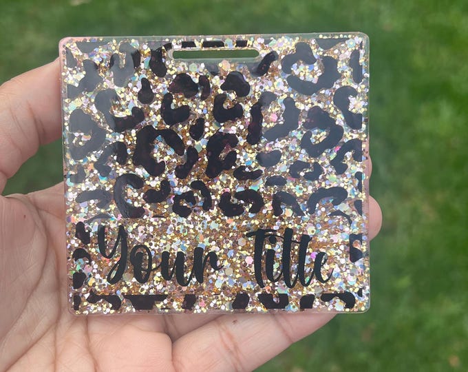 Leopard Print Badge Buddy| Badge Buddy|Name Badge|Custom badge| ID Badge|Customized Badge Buddy| Glitter Badge Buddy|Nurse Badge Buddy