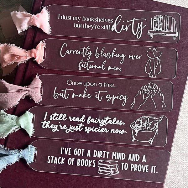 Engraved Bookmark|Acrylic Bookmark|Personalized Bookmark|Smut Themed Bookmark|Book Lover Gift|Gift for Her|Gift for Wife|Gift for Mother