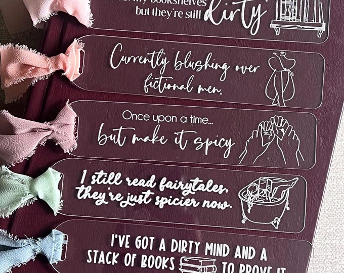 Engraved Bookmark|Acrylic Bookmark|Personalized Bookmark|Smut Themed Bookmark|Book Lover Gift|Gift for Her|Gift for Wife|Gift for Mother