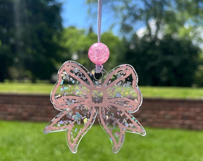 Beaded Car Charm|Review Mirror Charm|Custom Car Charm|Car Accessory|Bow car charm|Gift For Daughter|Gift for Mother|Gift for Sister