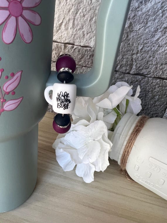 Beaded Cup Charm|Silicone Beaded Cup Charm|Cup Accessories|Water Bottle Charm|Water Bottle Accessories|Bag Charm|Gift For Her|Gift For Mom