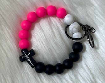 Wristlet|Silicone Bead Wristlet|Key Wristlet|Teacher Wristlet|Keychain Wristlet|Religious Wristlet|Gift for Mom|Gift for her|Bridesmaid Gift