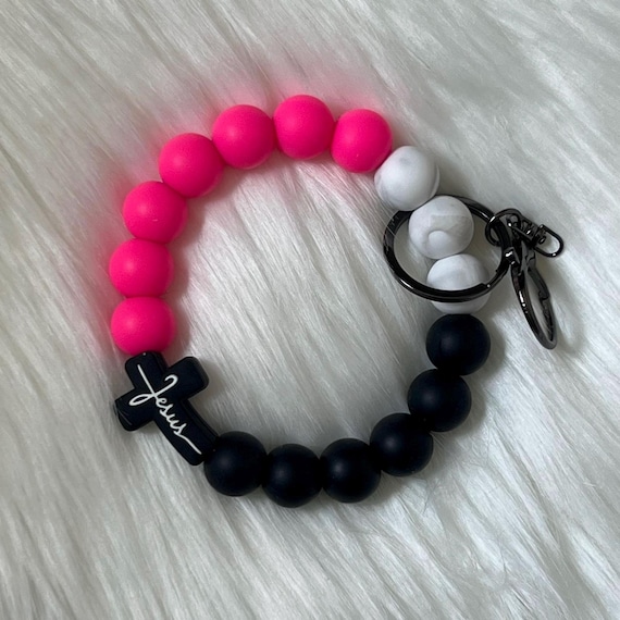 Wristlet|Silicone Bead Wristlet|Key Wristlet|Teacher Wristlet|Keychain Wristlet|Religious Wristlet|Gift for Mom|Gift for her|Bridesmaid Gift