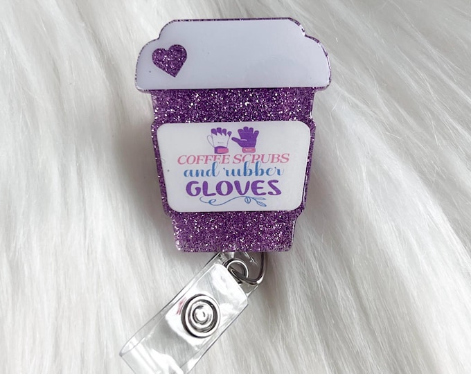 To Go Cup Badge Reel|Coffee Cup Badge Reel|CNA Badge Reel|RN Badge Reel|Cute Badge Reel|Glitter Badge Reel|Nurse Badge Reel