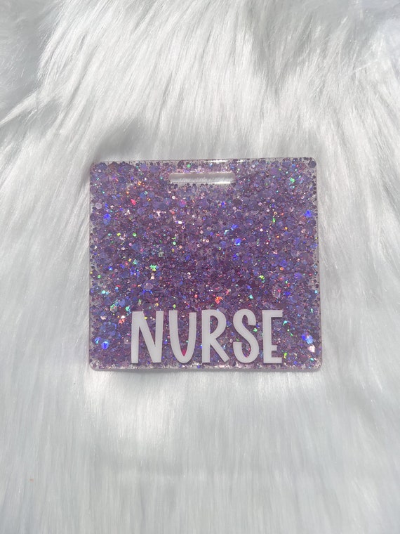 Personalized Badge Buddy| Badge Buddy|Name Badge|Purple Badge Buddy|ID Badge|Customized Badge Buddy| Glitter Badge Buddy|Nurse Badge Buddy
