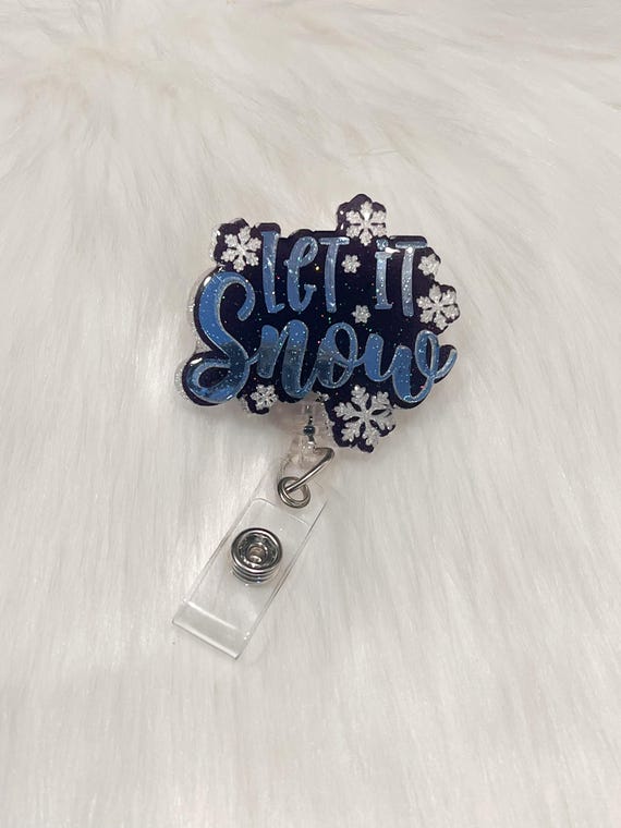 Let it snow Badge Reel|Christmas Badge Reel|Cute Badge Reel| Badge Clip|Custom Badge|Personalized Badge|Holiday Badge Reel
