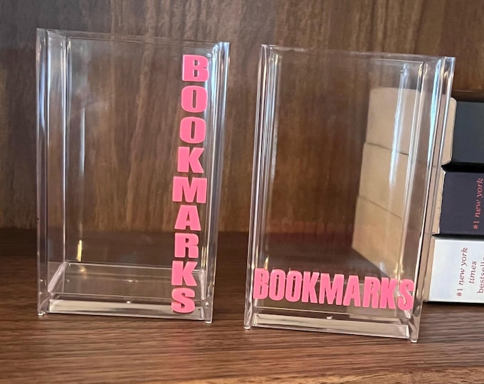 Bookmark Holder|Custom Bookmark Container|Coquette Bookmark|Book Lover Gift|Acrylic Bookmark Holder|Bookshelve Accessories|Bookshelve Decor
