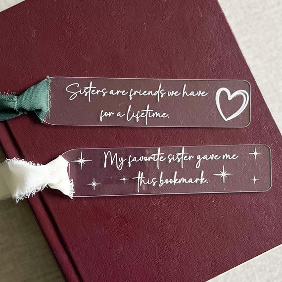 Sister Bookmark|Acrylic Bookmark|Personalized Bookmark|Sister Themed Bookmark|Book Lover Gift|Gift for Her|Gift for reader|Gift for friend