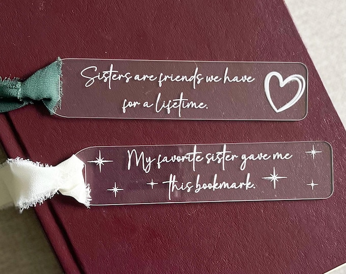 Sister Bookmark|Acrylic Bookmark|Personalized Bookmark|Sister Themed Bookmark|Book Lover Gift|Gift for Her|Gift for reader|Gift for friend