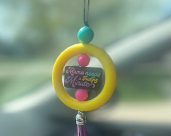 Beaded Car Charm|Review Mirror Charm|Custom Car Charm|Car Accessory|silicone car charm|Gift For Daughter|Gift for Mother|Gift for Sister