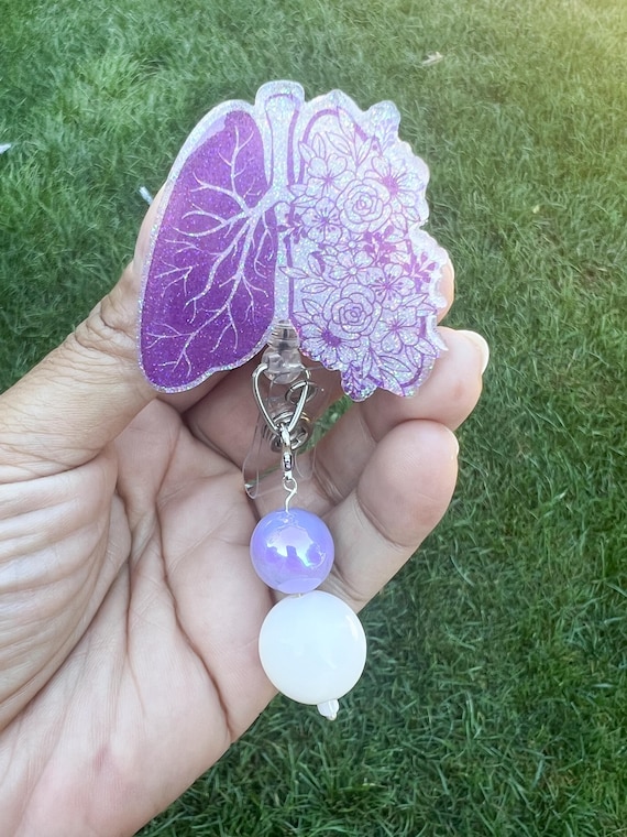 Floral Lungs Badge Reel|Respiratory Therapist Badge Reel|RT Badge Reel|Lungs Badge Reel|Cute Badge Reel|Glitter Badge Reel|Nurse Badge Reel