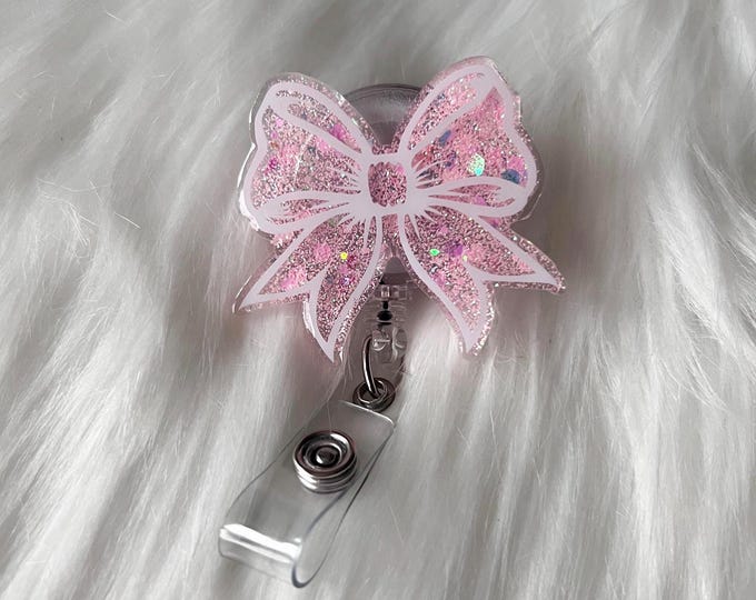 Coquette Bow Badge Reel|Nurse Badge Reel|Medical Badge Reel| Custom Badge Reel| Personalized Badge Reel|Cheer bow Badge Reel